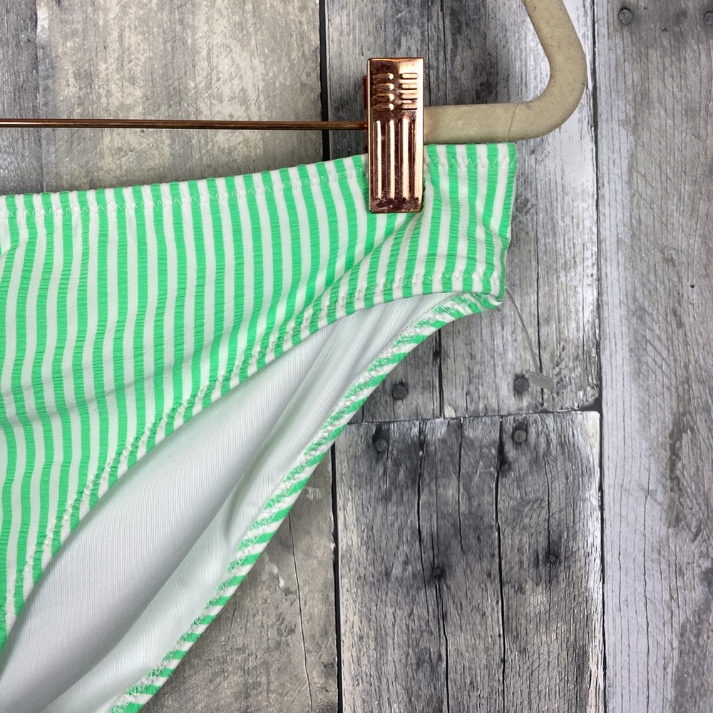 Aerie Green Seersucker Stripe Cheeky Bottom Large - Picture 6 of 13